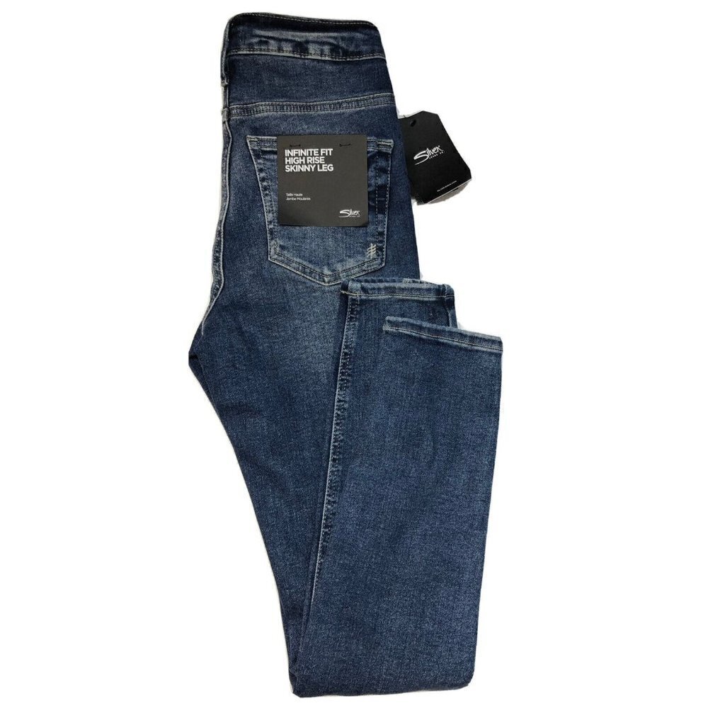 Silver Jeans Infinite Fit Women 25x29 High‎ Rise Jeans Skinny Distressed NWT